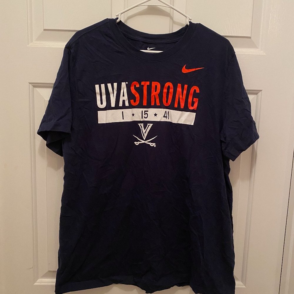 University of Virginia UVA Cavaliers Football UVA Strong Blue T-Shirt Small
